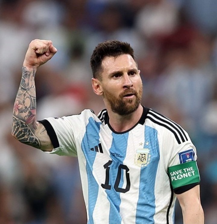 Lionel Messi celebrating for Argentina